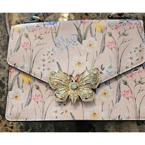 ALDO Floral Crossbody Bag with Ornate Butterfly Clasp - Chic Spring Style